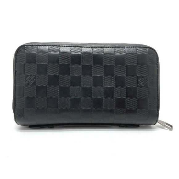 LOUIS VUITTON Damier Infini Zippy XL Zip Around Long Wallet Black - Picture 1 of 12